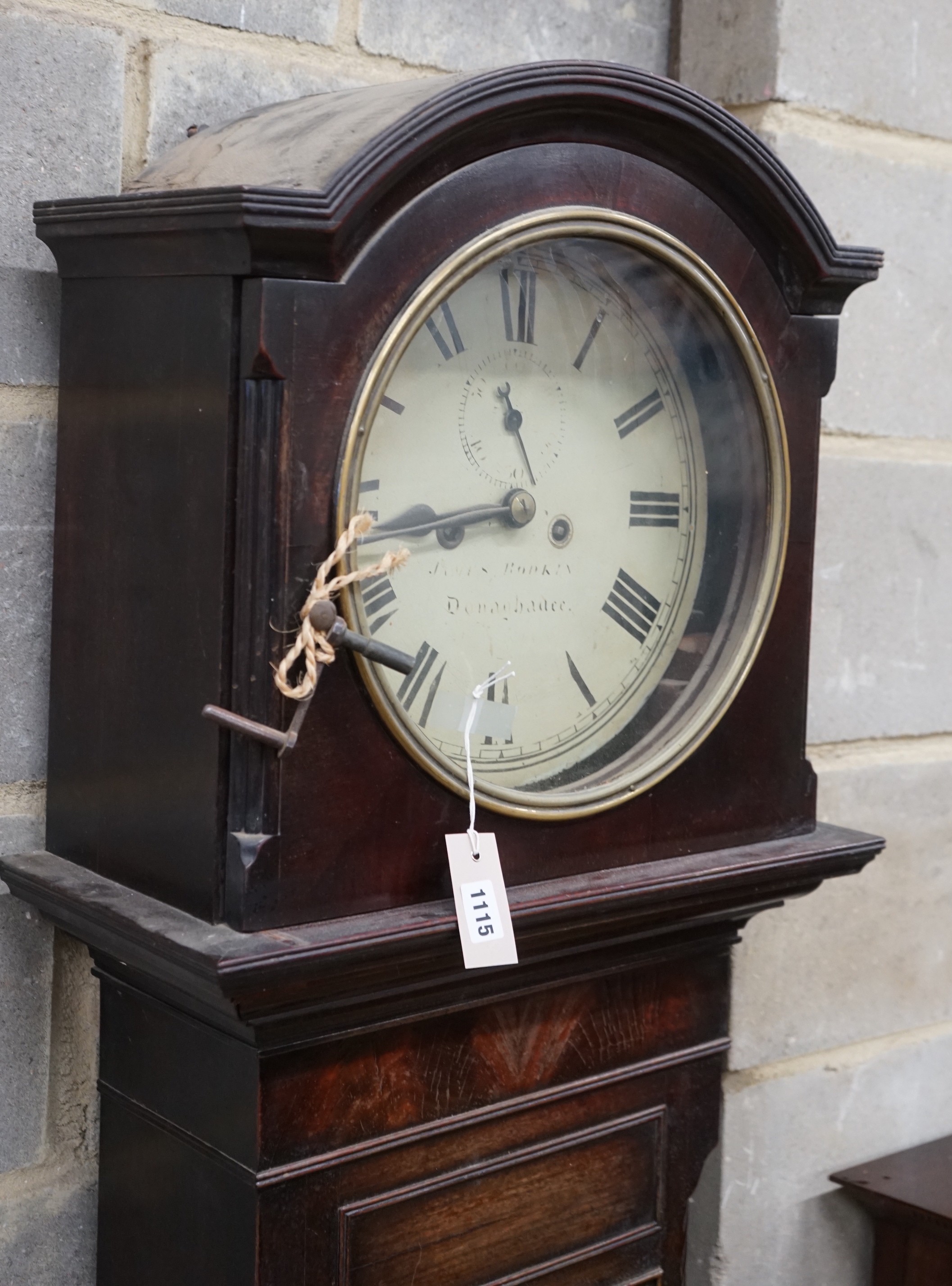 An early 19th century Irish mahogany 8 day longcase clock, marked James Bodkin, Donaghadee, height 203cm